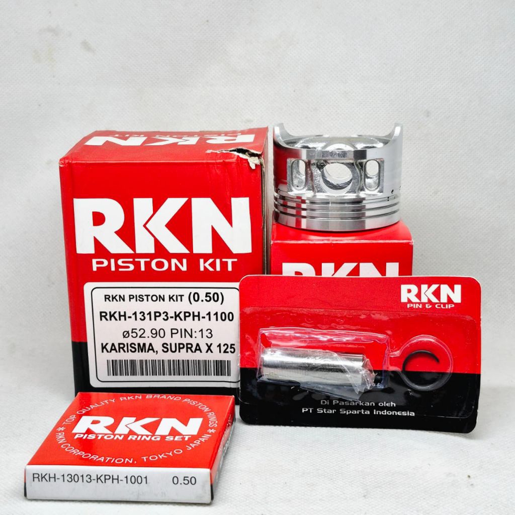 PISTON KIT KHARISMA SUPRA X 125 OV 0.50 (RKH 131P3 KPH 1100) RKN ดั้งเดิม