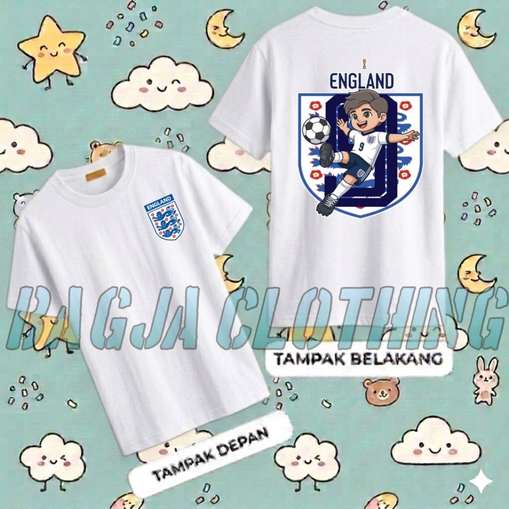 เสื้อยืดเด็กชายและเด็กหญิง ทีมชาติ World Cup england harry kane