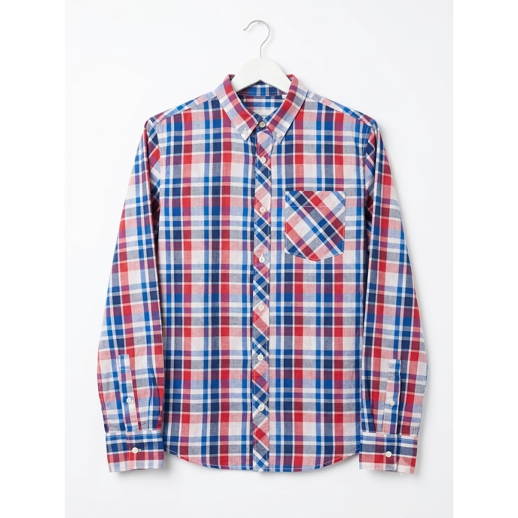 KEMEJA Fsbn เสื้อลายสก๊อต เสื้อเชิ้ตลายตารางหมากรุกผู้หญิงแบรนด์