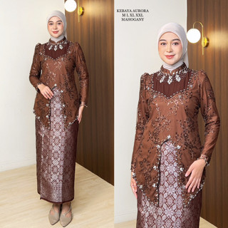 Dwkebaya Kebaya Aurora  | Kebaya Tunik Modern Mix cerutty Kebaya Set Rok Songket Lilit Premium Tunik Payet Pesta Mewah Elegant kebaya lamaran