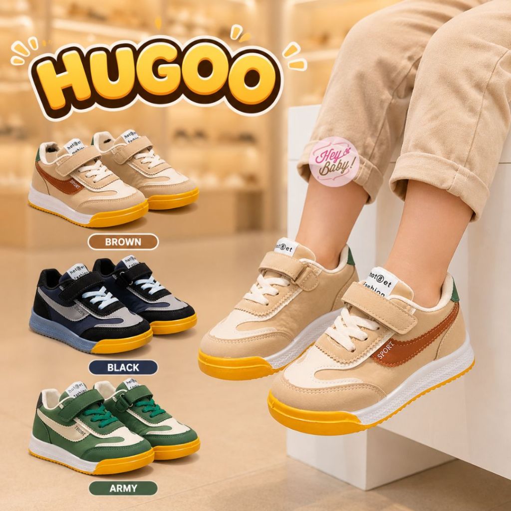 HEYBABY - รองเท้าผ้าใบโรงเรียน Hugo Boys and Girls 1-6 ปี