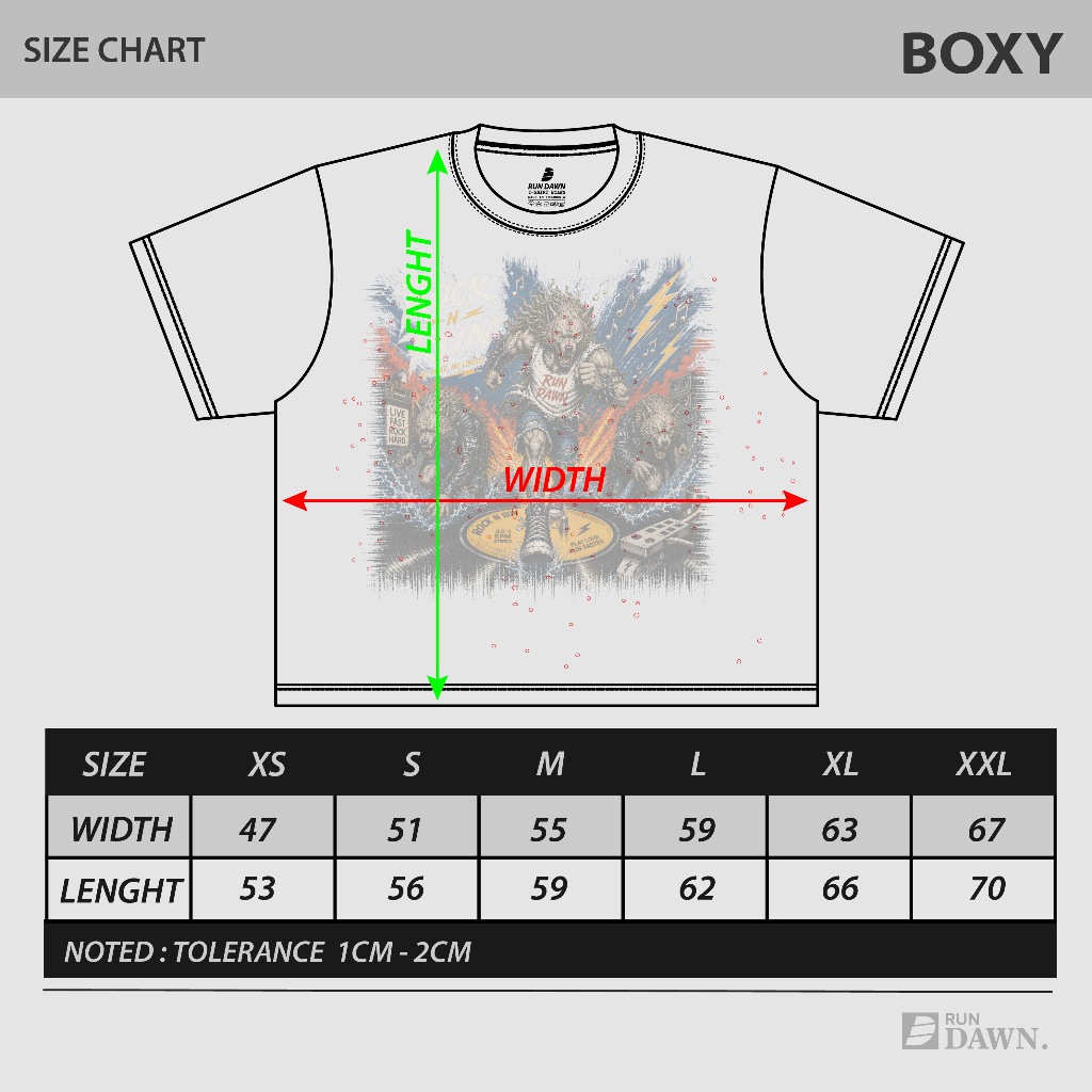 เสื้อยืด Rundawn Unisex BOXY – เสื้อยืดวิ่งวินเทจ – รูปที่ 5