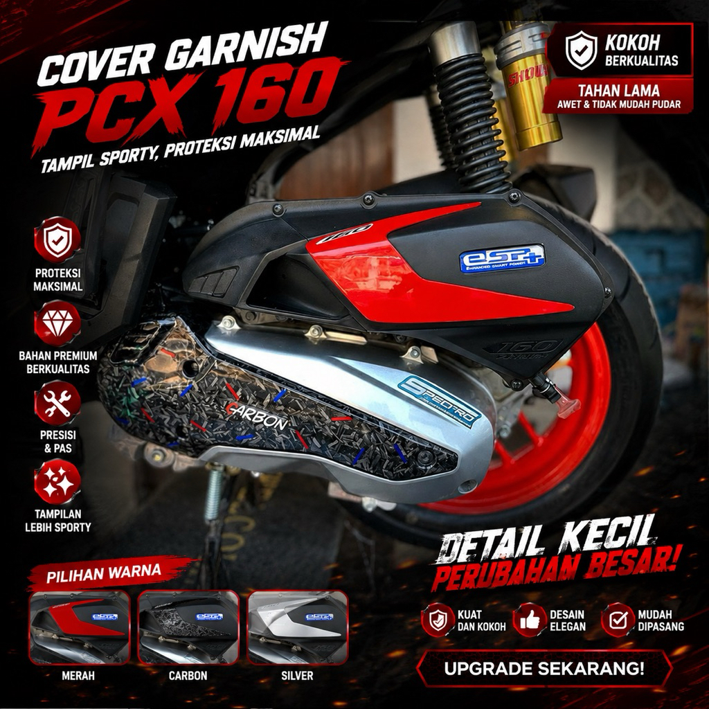 ฝาครอบกล่องกรอง PCX 160 K1Z สีฝาครอบครุฑ พร้อมฝาครอบ Vario 160 อุปกรณ์เสริม