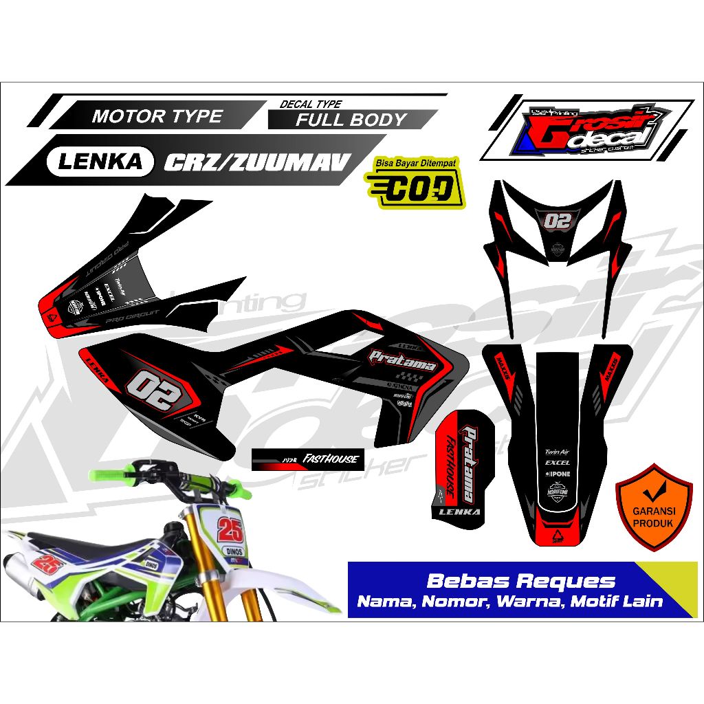 SENKA 110cc / CRZ 110cc / ZUUMAV 110cc / MINI MOTOR 110cc / TAO MOTOR 110cc Full Body Free Request