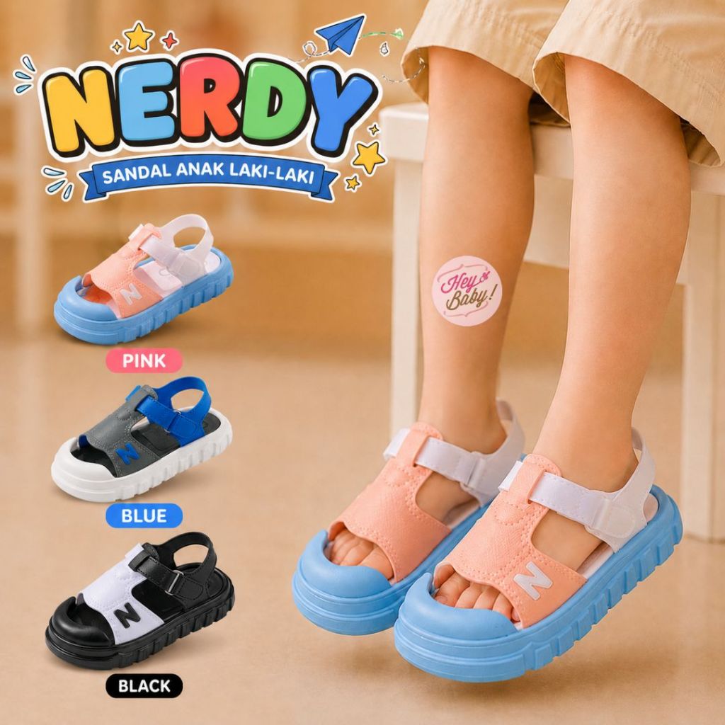 HEYBABY- รองเท้าแตะภูเขาสําหรับเด็กชายและเด็กหญิง Nerdy รองเท้าผ้าใบระดับพรีเมียม