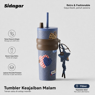 Sidagar Tumbler Jiguang Fanhua 316 & Keramik Straw Shoulder Strap 710ml