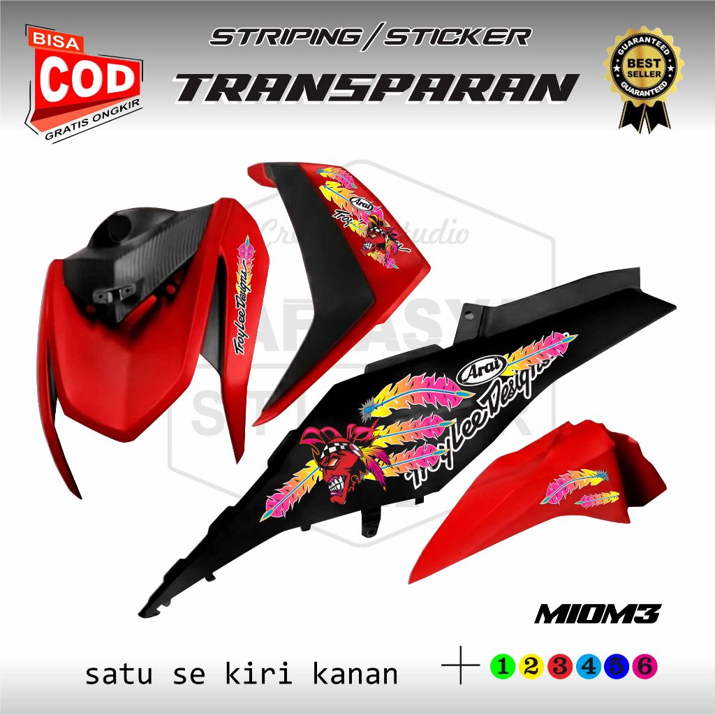Yamaha mio m3 Striping Variation, troy lee motif, สติ๊กเกอร์ uv โปร่งใส