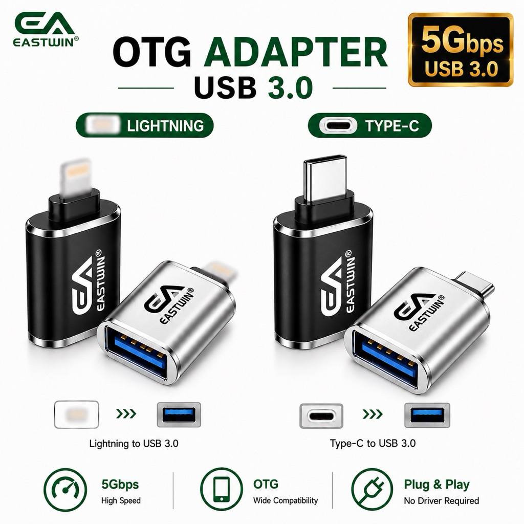 OTG Type C Lightning เป็น USB Flashdisk เมาส์คีย์บอร์ด USB OTG iPhone Android