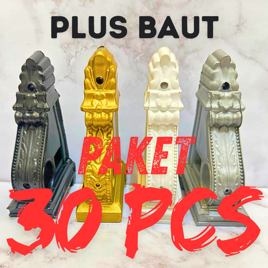 บรรจุุภัณฑ์ 30 ชิ้น BRECKET PLUS SCREW BOLT และ FISCHER EUROPEAN BRACKET MODERN CURTAIN SUPPORT CURT
