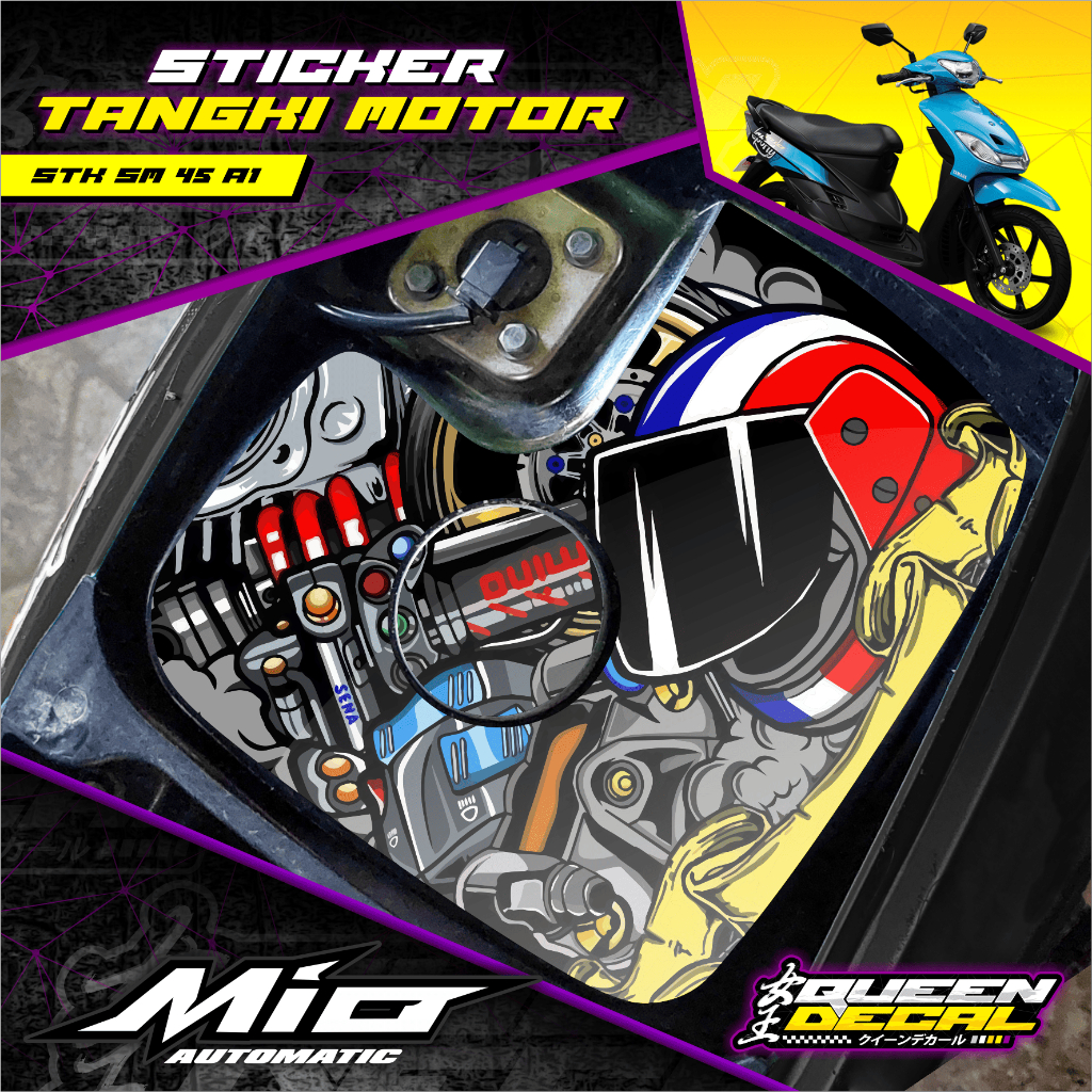 Mio Sporty สติ๊กเกอร์ติดถังน้ํามันเชื้อเพลิงรถจักรยานยนต์ Racing หมวกกันน็อคออกแบบ X อะไหล่ - Anti-F