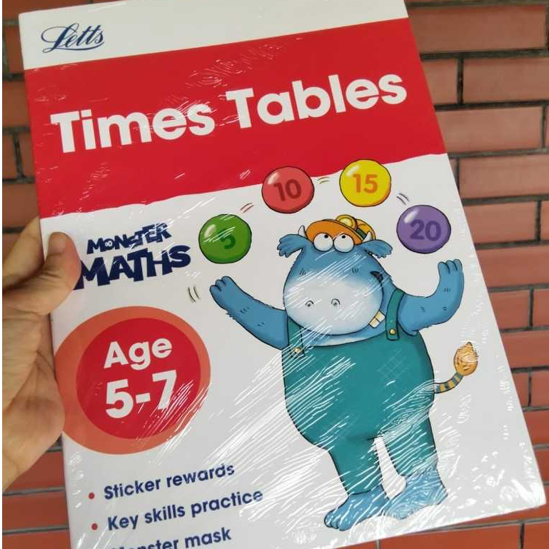 Lets Monster Maths Times Tables อายุ 5.7 หนังสือการเรียนรู้สําหรับเด็กภาษาอังกฤษ