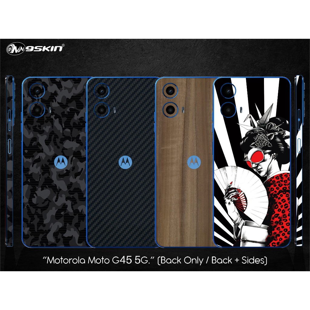 9skin Motorola Moto G45 5G Back Case Skin Custom Carbon Leather Special Texture