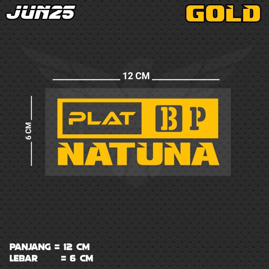 BP NATUNA / JUN25 KR PLATE WRITING CUTING STICKER
