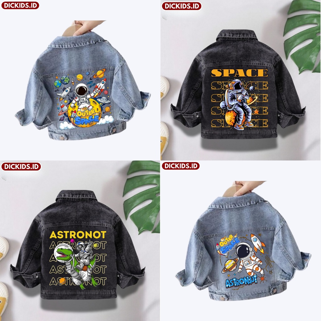 SPACE ASTRONAUTS KIDS JEANS JACKET AGES 1-7 ปี SNOW BLUE & SNOW BLACK
