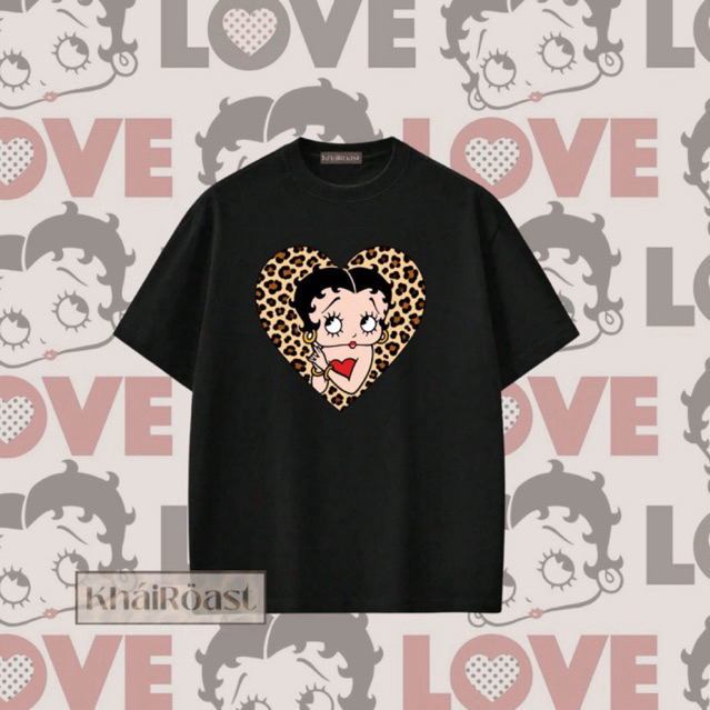 TSHIRT BETTY BOOP หวีคอตตอน 100% 30s