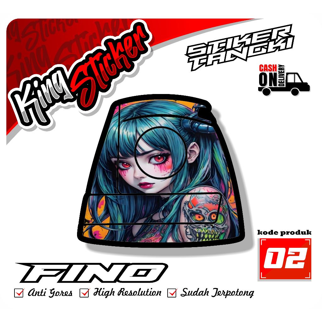 FINO สติ๊กเกอร์ติดถังน้ํามัน FINO สติ๊กเกอร์ติดถังน้ํามันมอเตอร์ไซค์ Anti-Fade KS.02