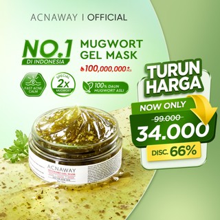 ACNAWAY Advanced Mugwort Gel Mask– Face Mask Gel Masker Wajah untuk Kulit Berjerawat | Mencerahkan, Menghaluskan & Membersihkan Pori|Anti Kusam, Komedo & Minyak|Acne Skincare Brightening & Pore Care Masker Komedo Sleeping Mask Masker Acne