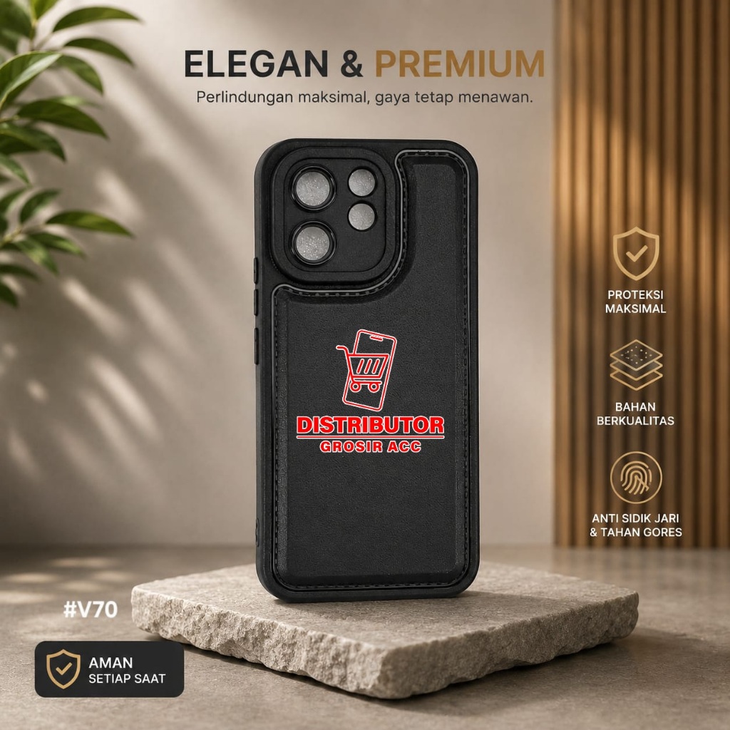 VIVO V70 VIVO V70 FE VIVO Y05 VIVO Y11D CASE LEATHER PRO CASE BLACK VIVO V70 VIVO V70 FE VIVO Y05 VI