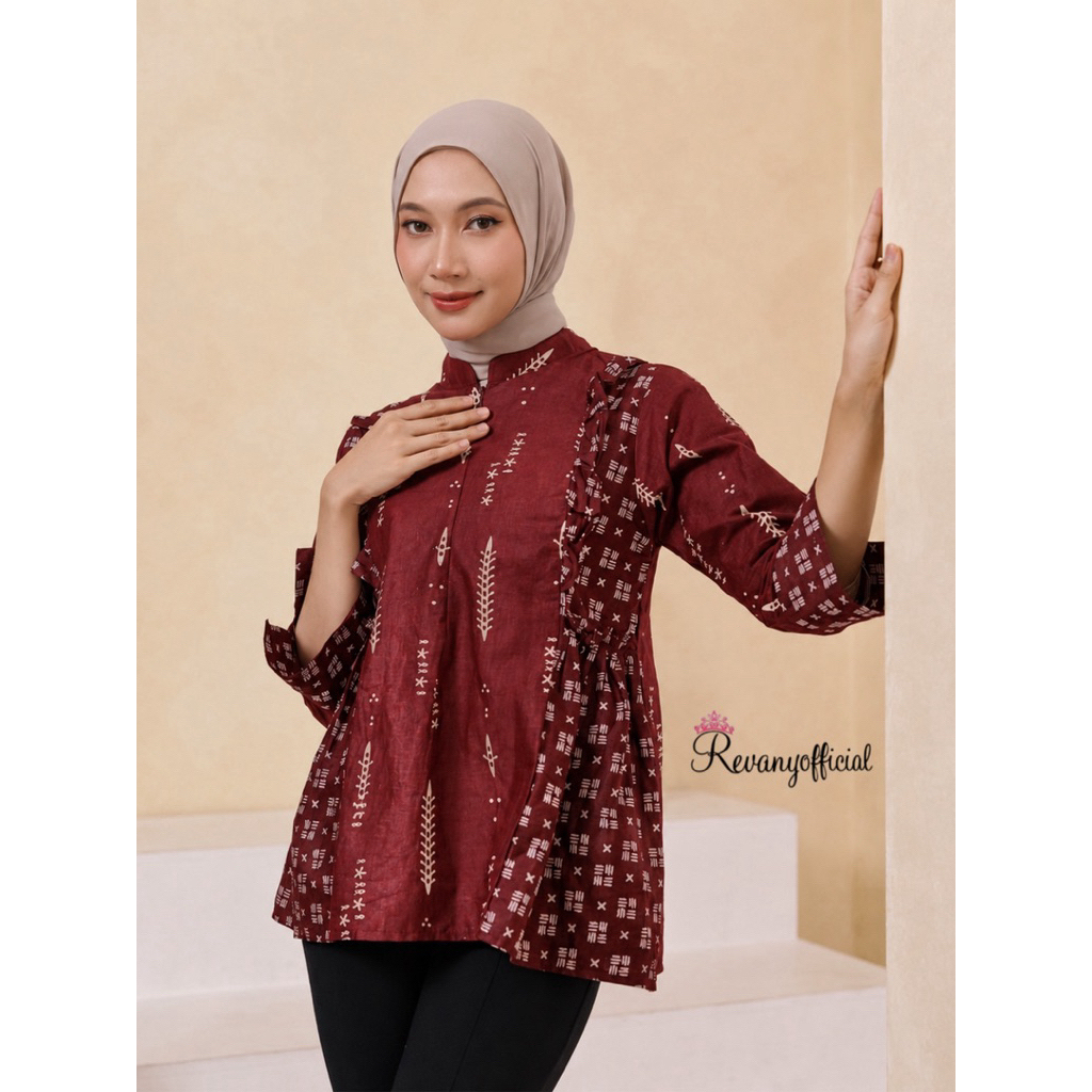 Revany ID - Qiyana Blouse Series Womens Work Batik เสื้อผ้าบาติกล่าสุด