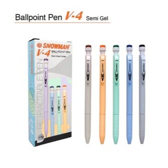 [ชิ้น] SNOWMAN V4 V-4 0.6MM FINE SEMIGEL BLACK PEN