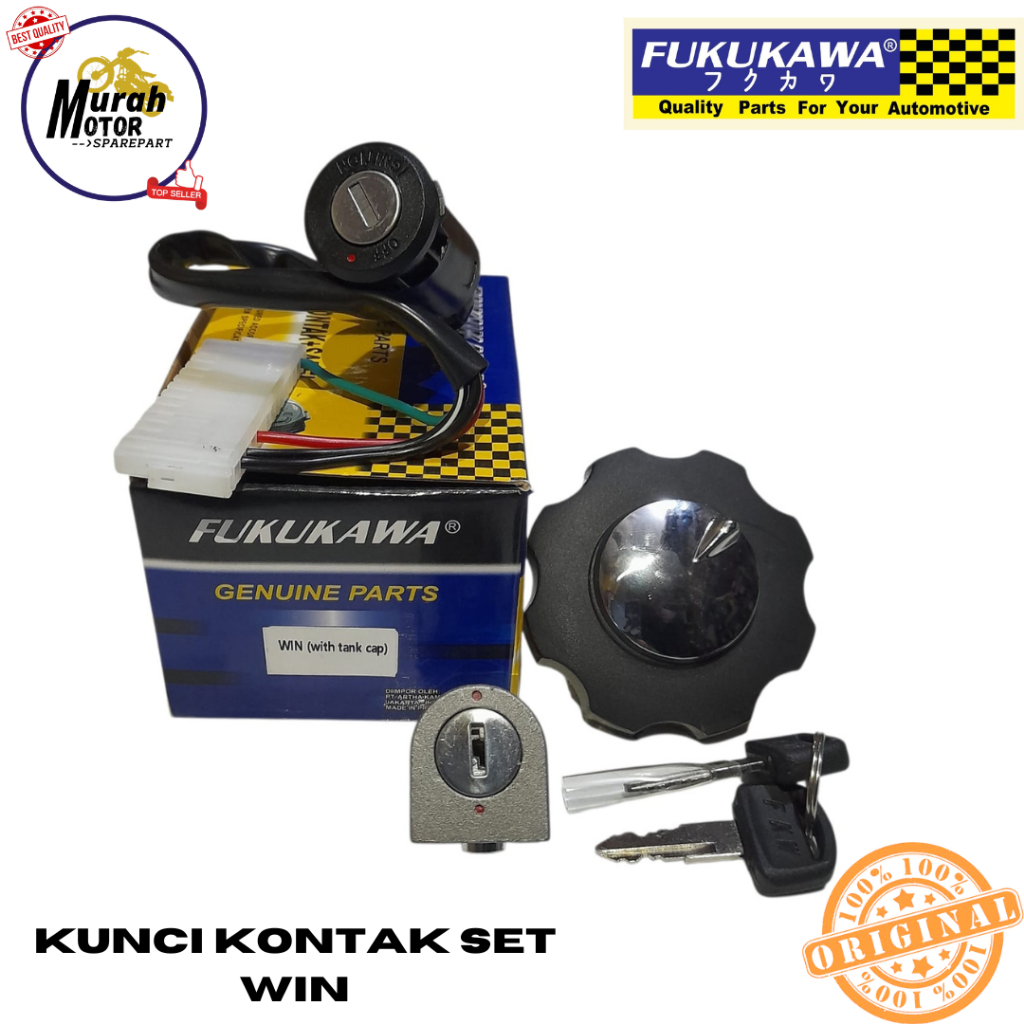 IGNITION KEY SET PLUS TANK CAP WIN GF6 C700 C800 FUKUKAWA