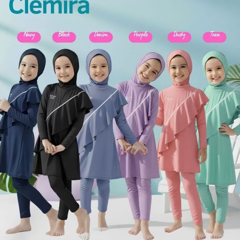 ชุดว่ายน้ําสําหรับผู้ใหญ่ HIJAB MOUSLIM COUPLE MOM || ชุดว่ายน้ํา Clemira