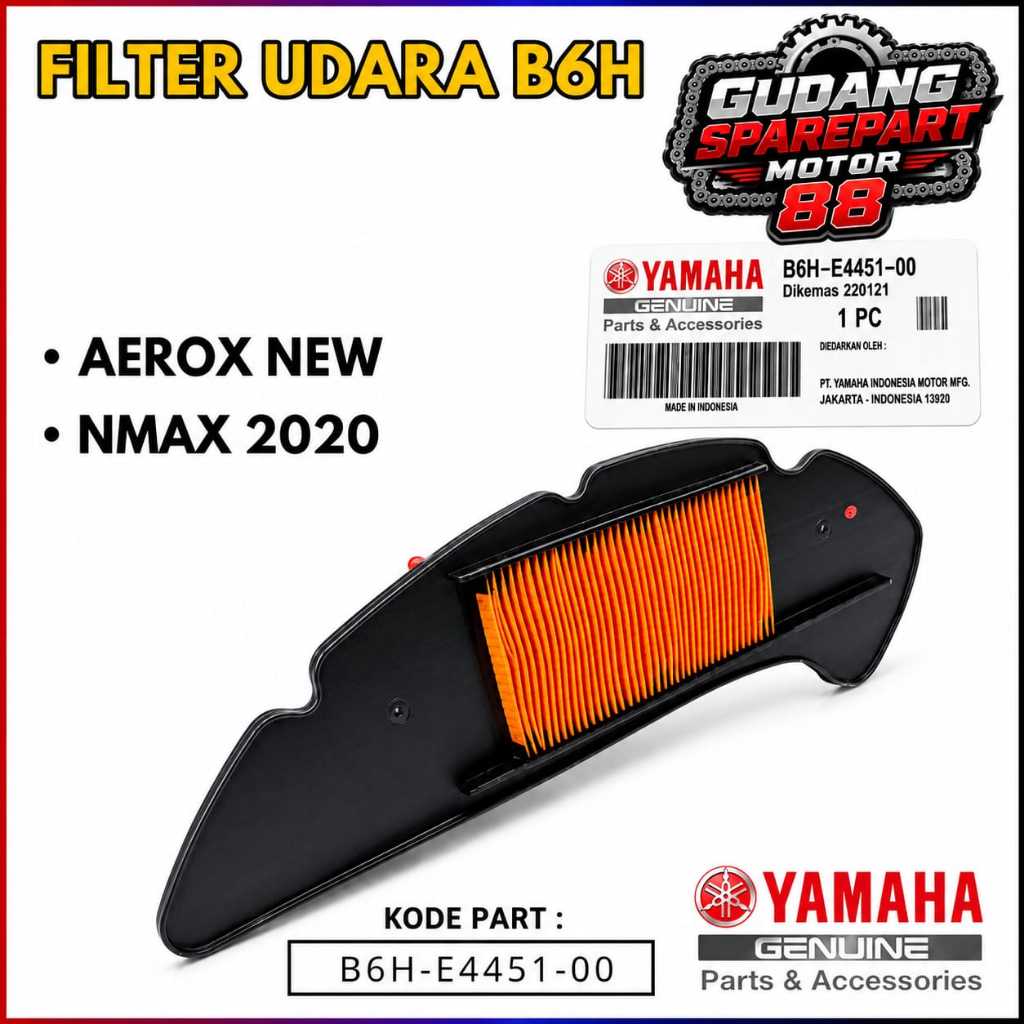 (รับประกัน) ORIGINAL YAMAHA B6H-E4451-00 กรองอากาศ B6H Yamaha Aerox New N-Max 2020
