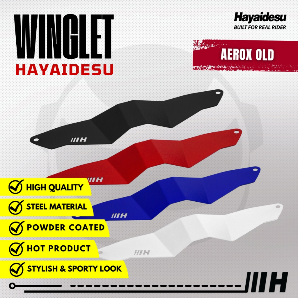 Hayadesu Winglet Lower Aerox OLD (2016-2020) - วัสดุเหล็ก Sporty Look คุณภาพสูง