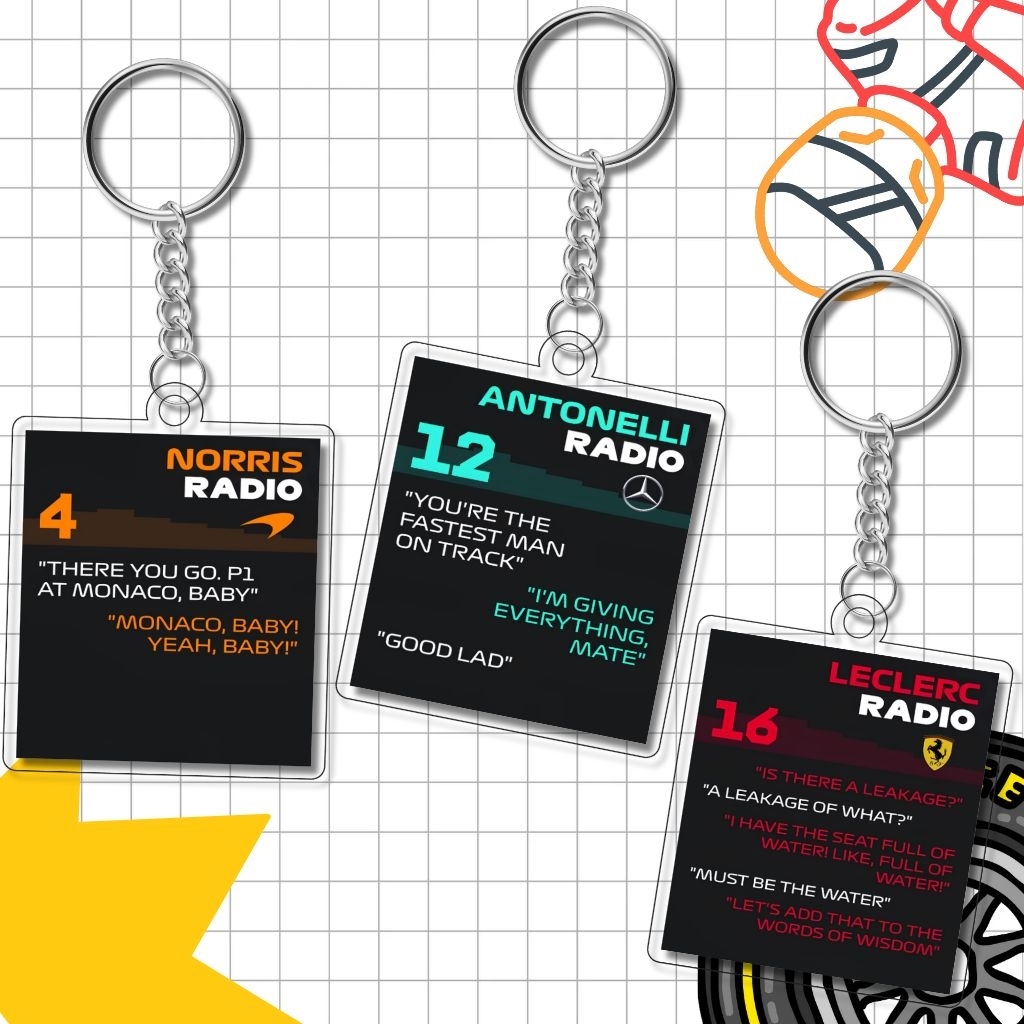 GANTUNGAN F1 Radio Formula One พวงกุญแจน่ารัก