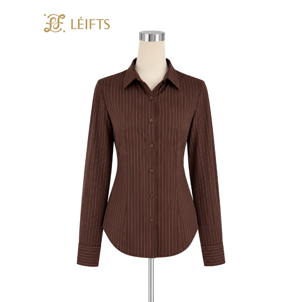 KEMEJA LÉIFTS ELENA TOP - เสื้อเชิ้ตลายทางพื้นฐาน