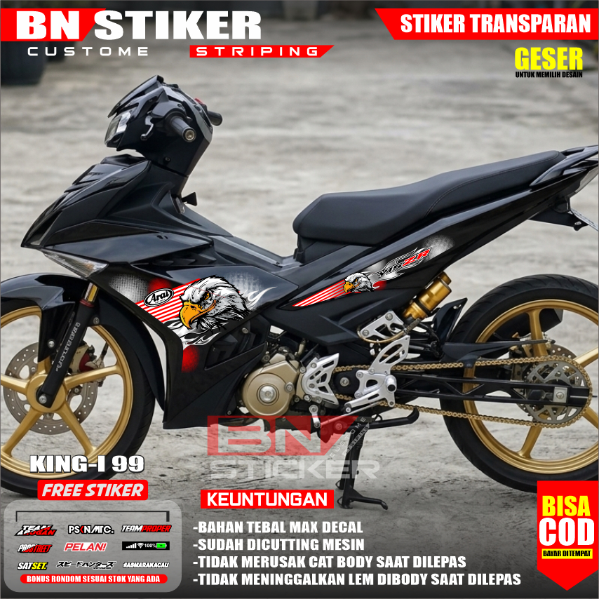 สติ๊กเกอร์ใส UV Striping mx king 150 Maxdecal Material Eagle Design Army king-i 99
