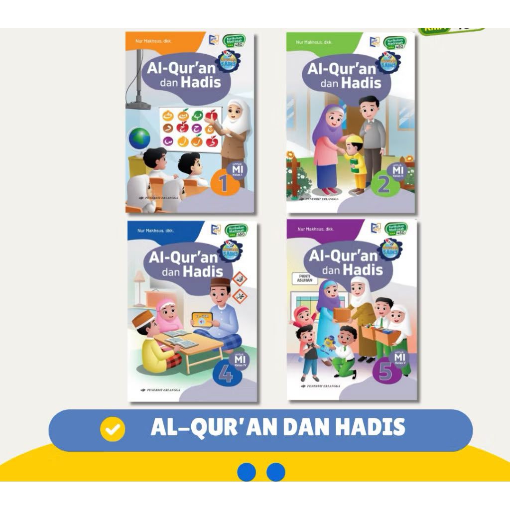 Al-Quran Hadith class 1, 2, 4, 5 MI/Erlangga Curriculum KMA 450 ฉบับปรับปรุง