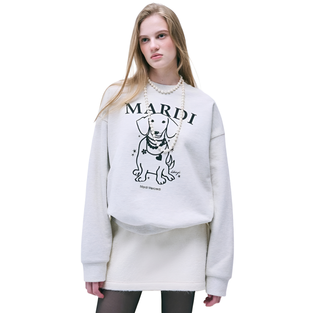 เสื้อสเวตเตอร์ คอกลม Mardi Mercredi Ddanji Grey Black
