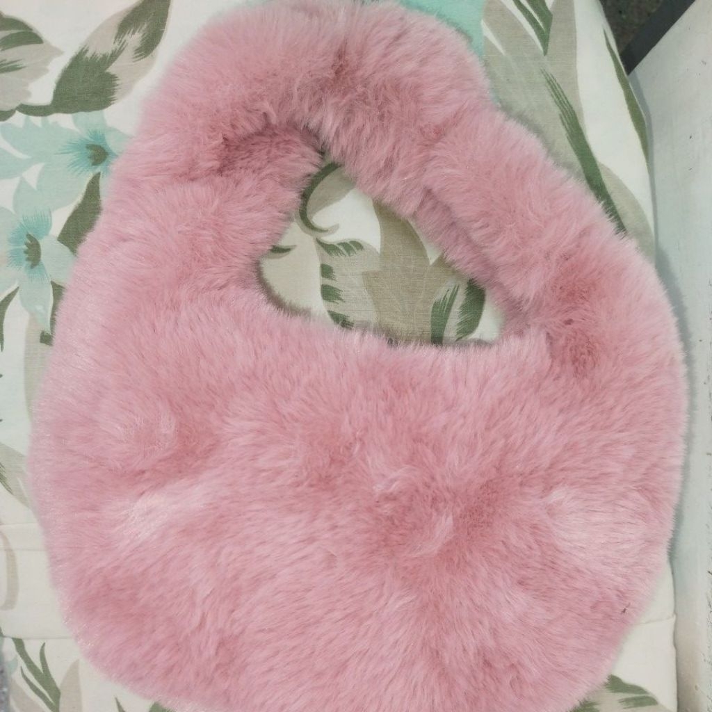 [ใหม่] Flurry Fluffy Pink Salem Furry Bag สําหรับงานแต่งงานและออกไปข้างนอก