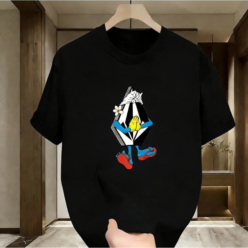 KATUN Distro เสื้อยืดผู้ชายผ้าฝ้าย 100% การ์ตูน Motif Smurf Pose Pray Bali สไตล์ Vintage Streetwear 