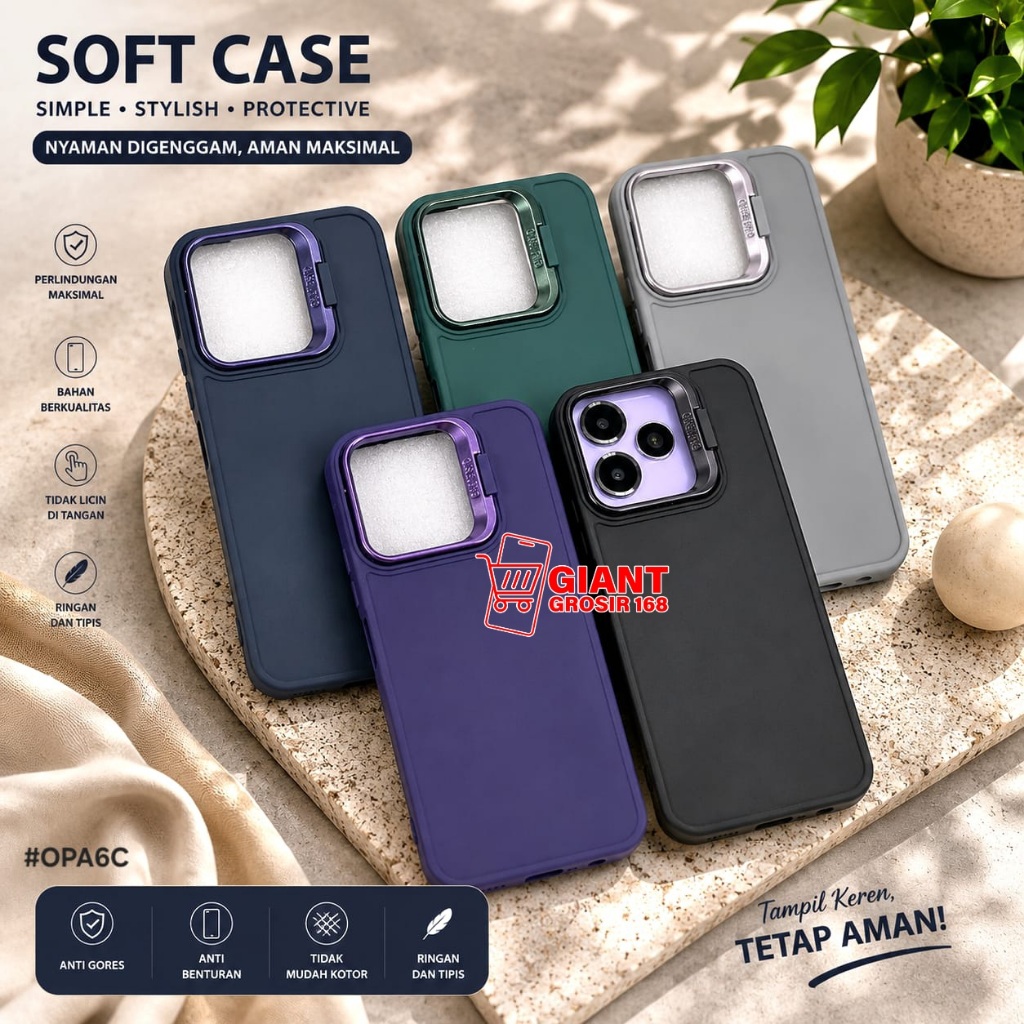 Oppo A6C Softcase Macaron Stand Ring Camera Case Oppo A6C
