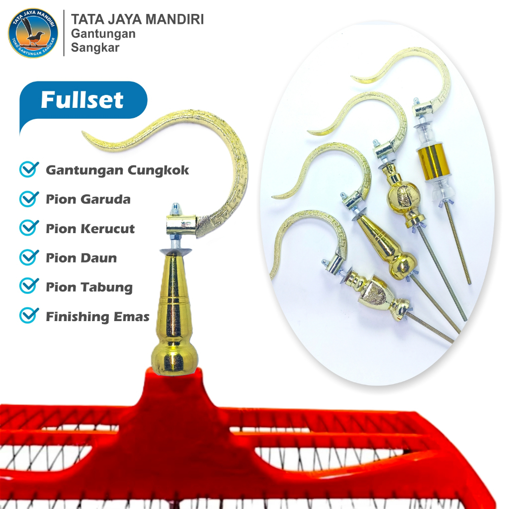 GANTUNGAN FULLSET CAGE HANGERS GOLD PION GOLD CAGE HANGERS BIRD CAGE HANGERS