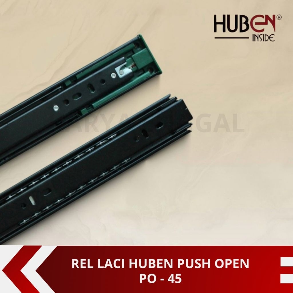 Huben Full Extension Push Open 45 Drawer Rail Huben FEPO-45 Drawer Rail