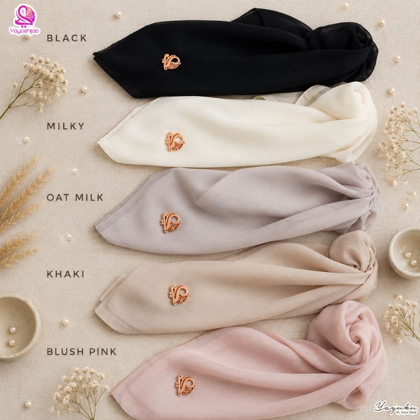 Plain Paris Japan Square Hijab Easy Style สบายและเบาตลอดวัน By Yayoe Hijab