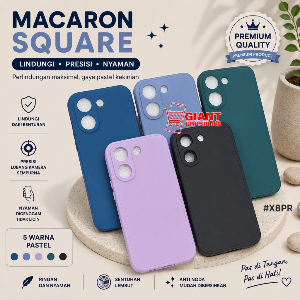 POCO X8 PRO 5G POCO X8 PRO MAX CASE MACAROON SQUARE LIQUID CASE POCO X8 PRO 5G POCO X8 PRO MAX MS-1