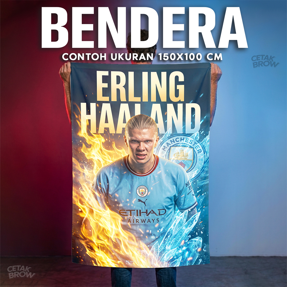 Erling Haaland Manchester City Norwegia Man City Flag Fans Ball ตกแต่งห้อง
