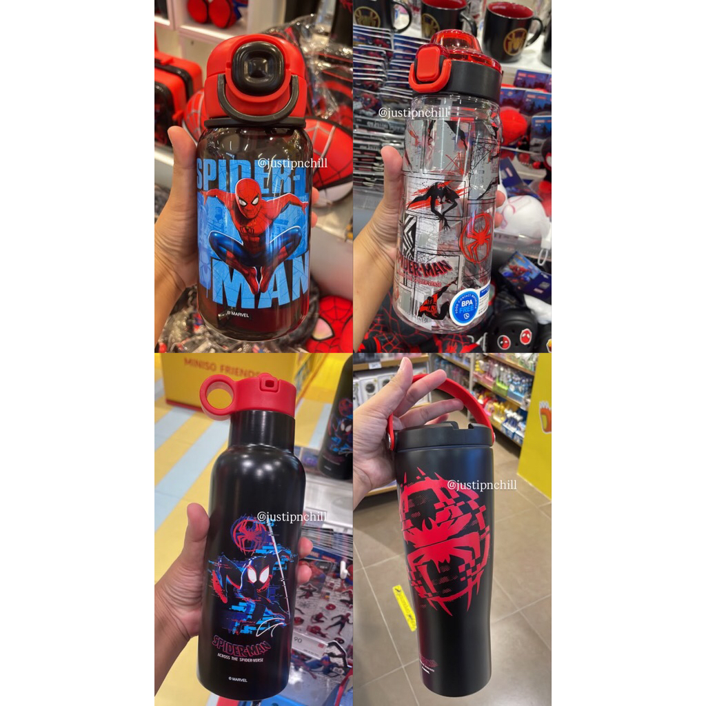 Miniso Spiderman Tumblr Stainless Spiderman 500ml, Tumblr Stainless Spiderman 1200ml, Tumblr Plastic