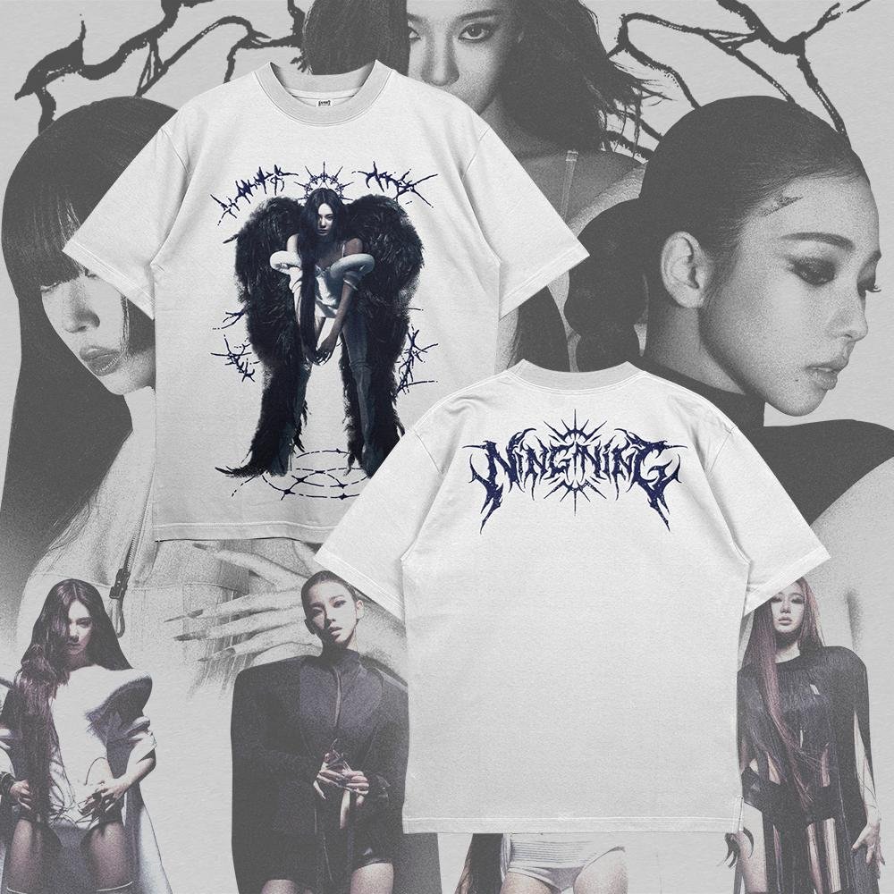 NING AESPA LEMONADE Ver.2 WHITE OVERSIZE CUTTING เสื้อยืด Series