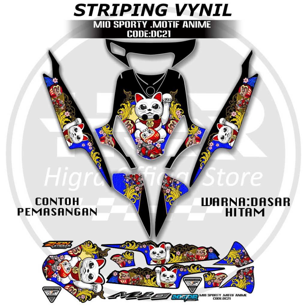 MIO SPORTY SMAILE ANIME CHARACTER STICKER VARIATION STRIPING CODE ANIME DC.21