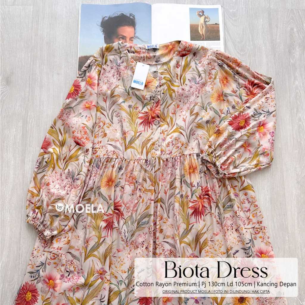 BIOTA MAXY DRESS COTTON RAYON PREMIUM สวมใส่สบายโดย MOELA