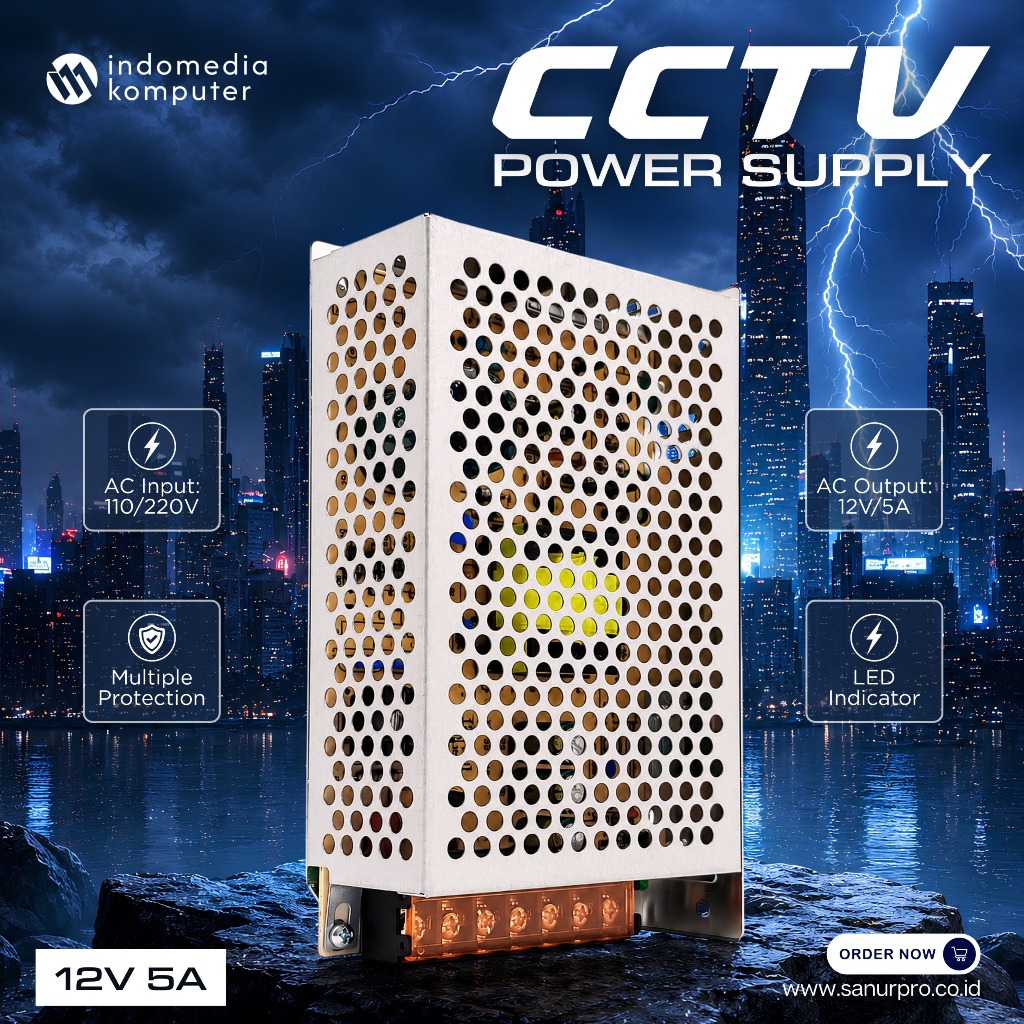 กล้องวงจรปิด POWER SUPPLY 12V 5A NET