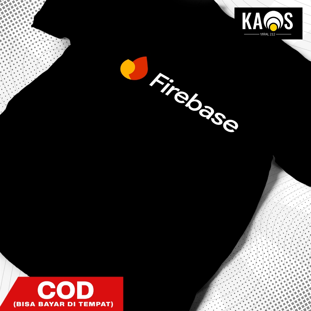 เสื้อยืด Distro พร้อมโลโก้ Firebase Backend Developer, Cotton Combed 30s Unisex