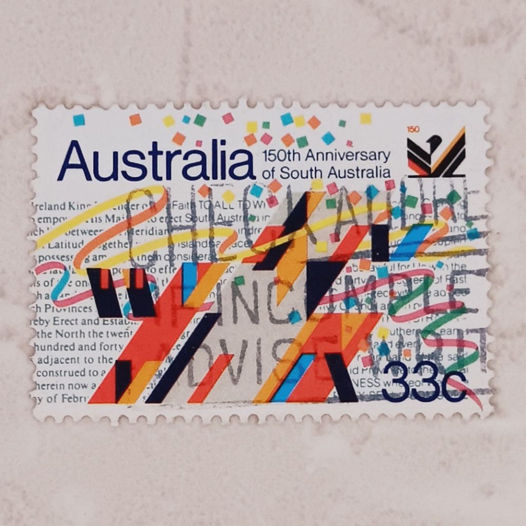 (AA) แสตมป์ออสเตรเลีย 1986 150th Anniversary of South Australia - ประติมากรรมป้ายเมือง, Adelaide, Ot