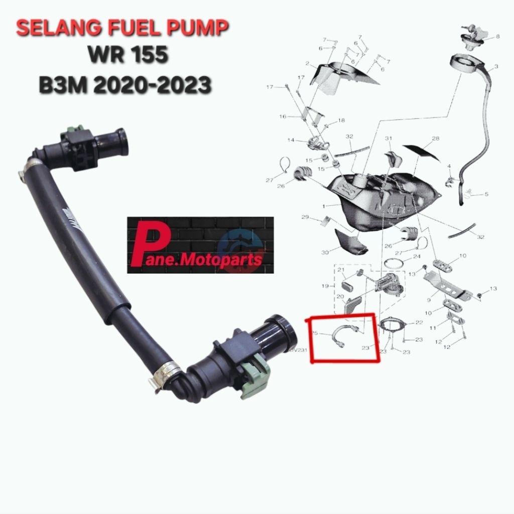 ท่อปั๊มเชื้อเพลิง ท่อหัวฉีด WR155 WR 155 2020-2023 B3M ท่อแก๊สขับเคลื่อนคุณภาพดีที่สุด