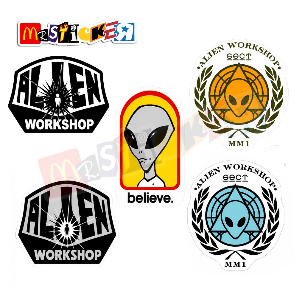 Alien Workshop OG โลโก้ diecut สติ๊กเกอร์ streetwear retro Y2K 90s